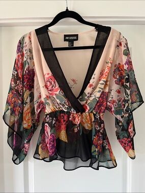 H&M Sheer Floral Kimono Top